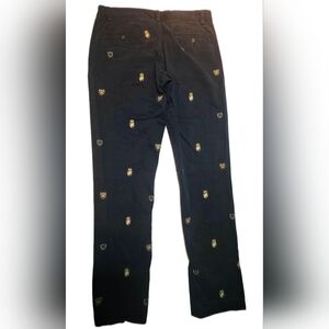 Ralph Lauren Black Pants with Gold Embroidery